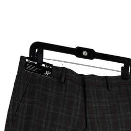 NWT Mens Gray Plaid Stretch Flat Front Pockets Dress Pants Size 30x30