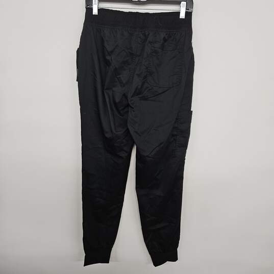 Black Cargo Jogger Pants With Drawstring image number 2