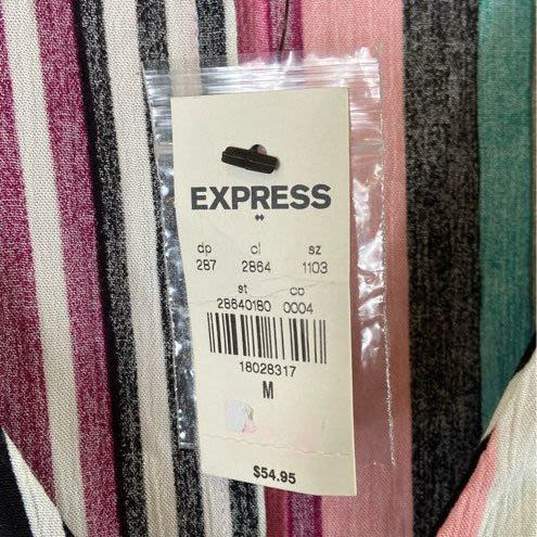 Express Multicolor Striped Loose Fit Button Up - Size Medium image number 3