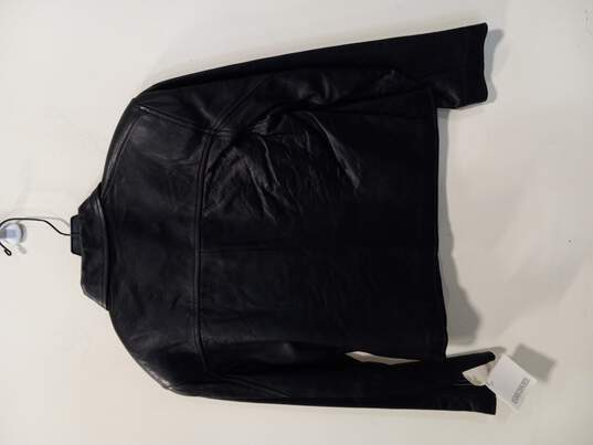 Evan Davies Leather Bomber Jacket Size 4 image number 2