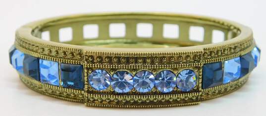 Designer Heidi Daus Heidi's Tantalizing Blue Crystal Hinged Bangle Bracelet image number 2
