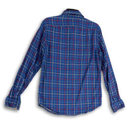 Mens Blue Check Long Sleeve Chest Pocket Spread Collar Button-Up Shirt Sz S alternative image