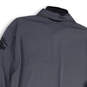 Mens Gray Long Sleeve Button Regular Fit Collared Pullover Polo Shirt Sz L image number 4