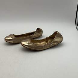 IOB Coach Womens Darsi Metallic Gold Leather Dusted Slip-On Ballet Flats Sz 8.5 alternative image