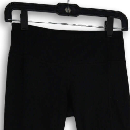 Womens Black Elastic Waist Lace Pull-On Yoga Capri Leggings Size XS image number 4