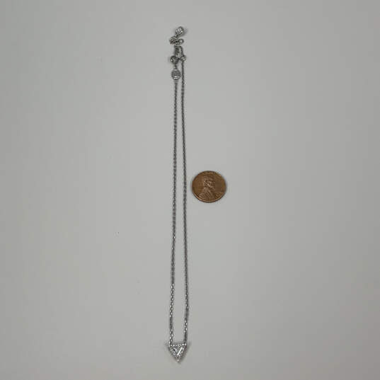 Designer Swarovski Silver-Tone Dual Short Triangle Charm Necklace w/ Box image number 3