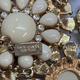 Designer Kate Spade Gold-Tone Crystal Cut Stone Flower Statement Necklace alternative image