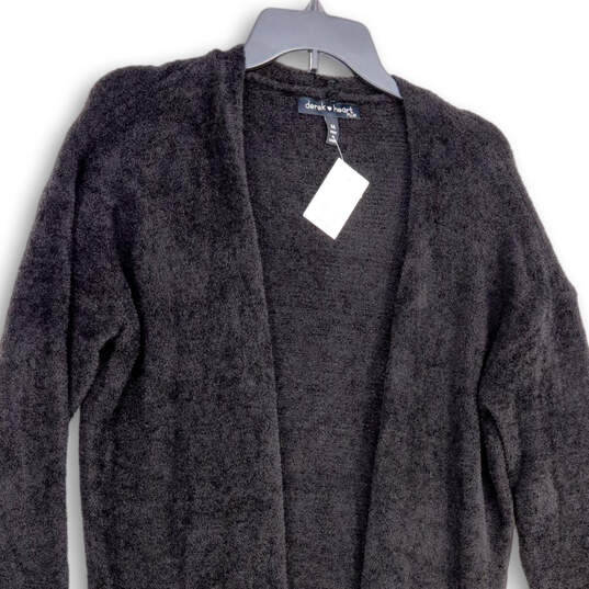 NWT Womens Black Long Sleeve Stretch Open Front Cardigan Sweater Size M image number 3
