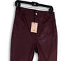 NWT Womens Purple Animal Print Leather Pockets Skinny Leg Ankle Pants Sz 6 image number 3