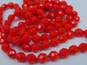 VNTG Mid Century Bright Red & Blue Beaded Necklaces image number 3
