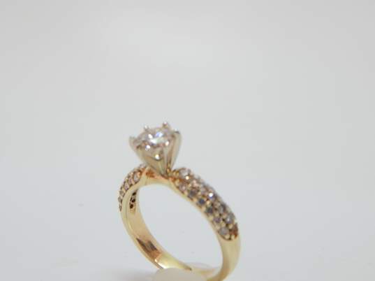 10K Yellow Gold 1.43 CTTW Round Diamond Ring 3.8g image number 6