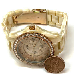 Designer Fossil ES-3579 Rhinestone Chronograph Dial Analog Wristwatch alternative image