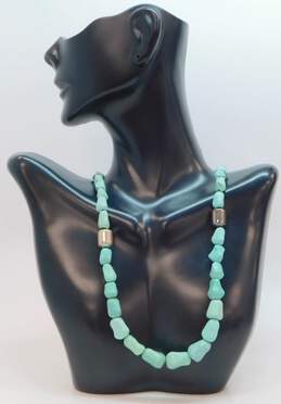 Desert Rose Trading DTR Sterling Silver Turquoise Bead Necklace 33.7g