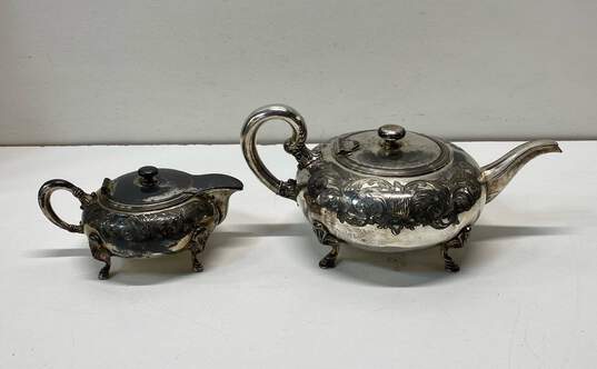 E.G. Webster & Son Plate Sliver Tea Pot and Creamer Set image number 1