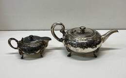 E.G. Webster & Son Plate Sliver Tea Pot and Creamer Set