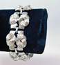 Vintage Coro Silver Tone Lover's Knot Panel Bracelet 55.4g image number 3