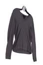 Womens Gray Knitted Long Sleeve V-Neck Pullover Sweater Size Medium image number 2