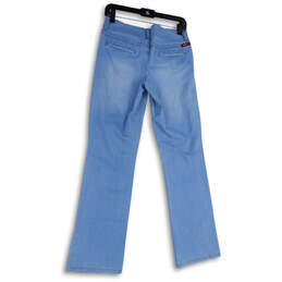 Womens Blue Denim Light Wash Pockets Stretch Straight Leg Jeans Size 29 alternative image