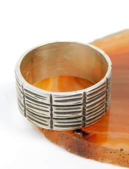 Raymond Coriz Kewa 925 Southwestern Etched Textured Wide Band Ring alternative image