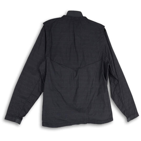 Womens Black Long Sleeve Pullover Baseball Windbreaker T-Shirt Size M image number 2