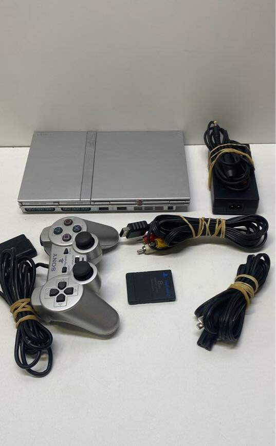 Sony Playstation 2 slim SCPH-79001 console - satin silver image number 1