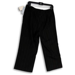NWT Womens Black Pinstripe Flat Front Pockets Straight Leg Dress Pants 10 alternative image