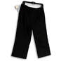 NWT Womens Black Pinstripe Flat Front Pockets Straight Leg Dress Pants 10 image number 2