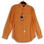 NWT Womens Orange Long Sleeve Collar Beach Twill Button-Up Shirt Size Large image number 1
