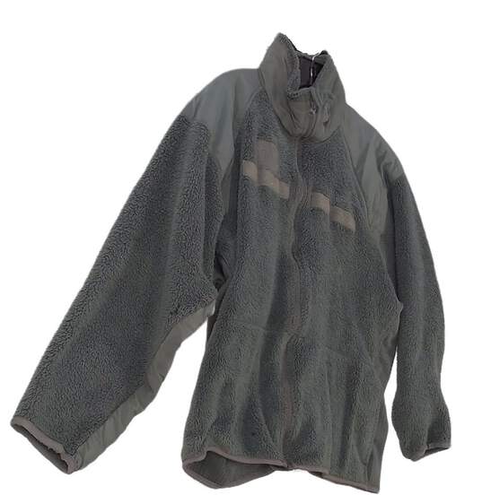 US Military Unisex Kids Green Full Zip Fleece Coat Jacket Size LR image number 2