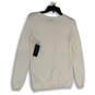 NWT Womens White Crew Neck Long Sleeve Knitted Pullover Sweater Size S image number 2