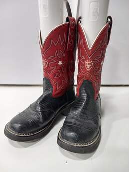 Ariat Women's Black & Red Leather Western Boots Size 6.5B