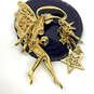 Designer Kirks Folly Gold-Tone Rhinestones Fairy Godmother Brooch Pin image number 2