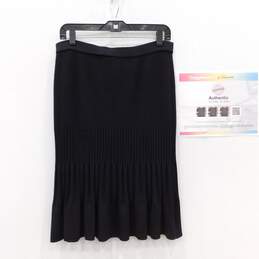 Women's St John Basics Pleated Knit Black Skirt Size 8