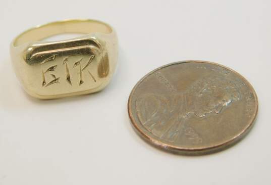 Elegant 10k Yellow Gold Word Etched Ring 4.6g image number 3