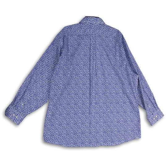 Lauren Ralph Lauren Mens Blue Floral Collared Button-Up Shirt Size 18 1/2 34/35 image number 2