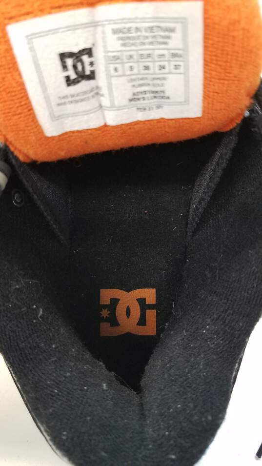 Men's DC SHOES LUKODA OG Size 6 Black/Grey/Orange Skateboarding Shoes image number 8