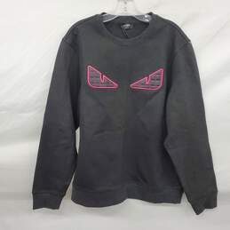 Fendi Women's Pink Embroidered Black Sweatshirt Size 14 alternative image