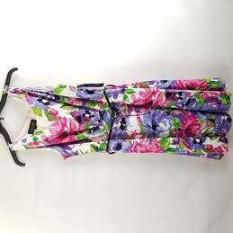 Black Label Evan Picone Women Floral Multicolor Sleeveless Maxi Dress L 14