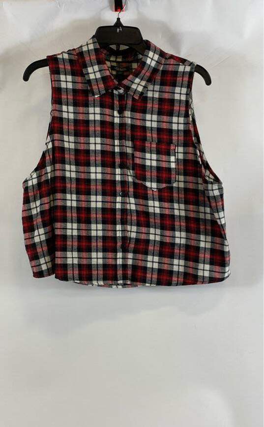 Wild Fable Women's Red Plaid Sleeveless Top- XXL NWT image number 1