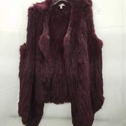 Halogen Purple Open Front Faux Fur Vest WM S