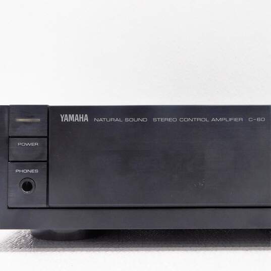 VNTG Yamaha Brand C-60 Model Natural Sound Stereo Control Amplifier w/ Cable image number 3