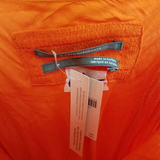 Anthropologie bright orange crochet lace sleeveless midi dress with slip M nwt image number 2