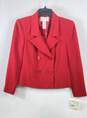 Liz Claiborne Women Red Double Breasted Blazer Sz 2P image number 1