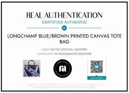 AUTHENTICATED LONGCHAMP PRINTED CANVAS TOTE W/ DUSTBAG 15x12x6in alternative image