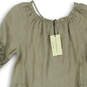 NWT Womens Taupe Linen Off The Shoulder Short A-Line Dress Size Medium image number 3