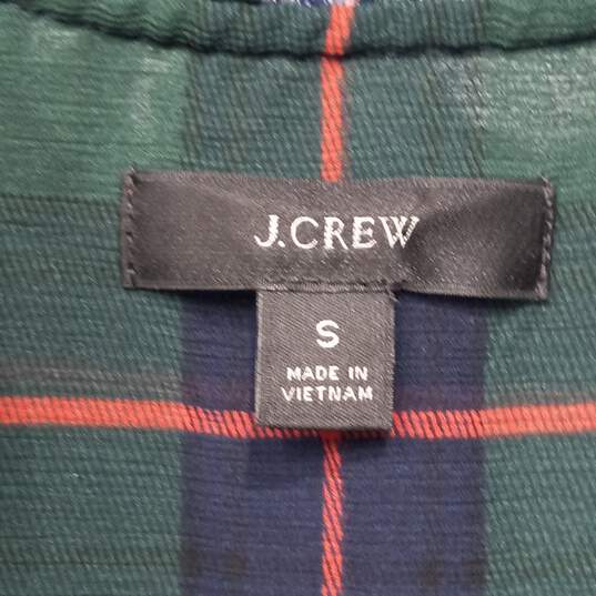 J. Crew Plaid Pattern Long Sleeve Tiered Midi Dress Size Small image number 4