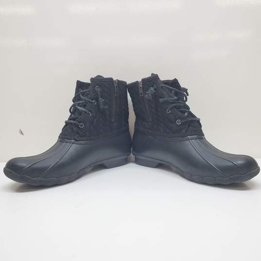 Sperry Saltwater Rope Duck Waterproof Rubber Boots in Black Women's Size 10 image number 3