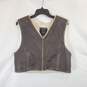Limited Women Brown Leather Fur Vest sz M image number 1