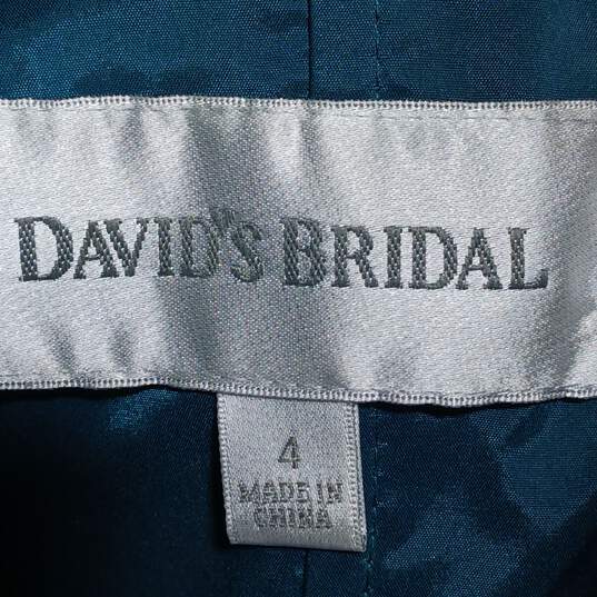 Women's Green Sleeveless David's Bridal Dress Size 4 image number 3
