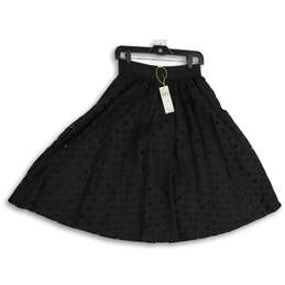 NWT Womens Black Polka Dot Elastic Waist Pull-On Flare Skirt Size Medium